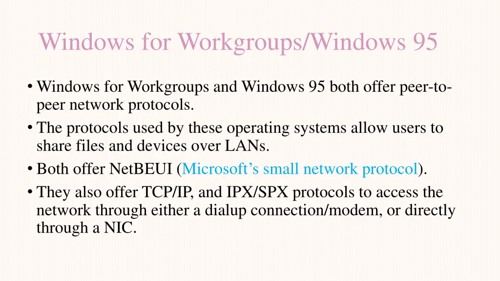 windows for workgroups windows 95
