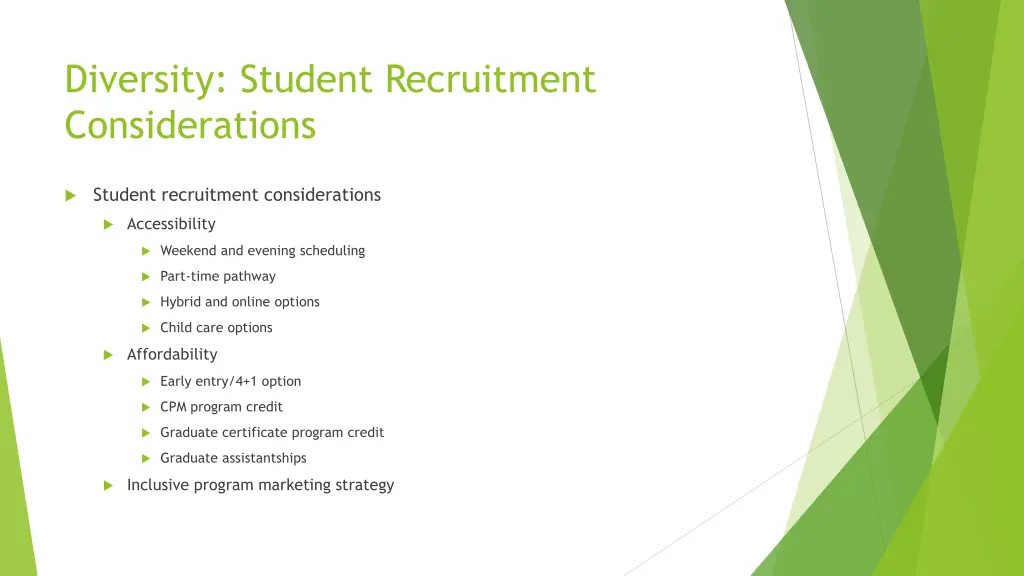 diversity student recruitment considerations