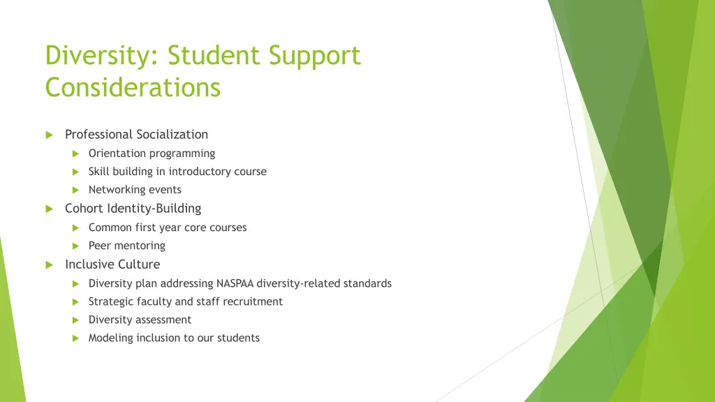 diversity student support considerations