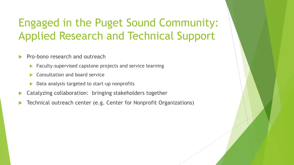 engaged in the puget sound community applied
