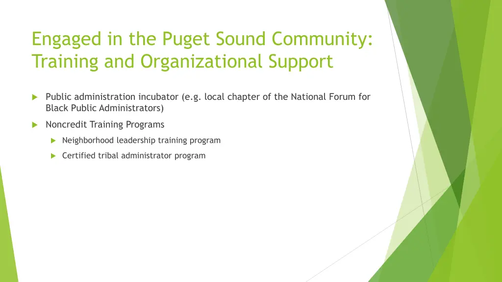 engaged in the puget sound community training