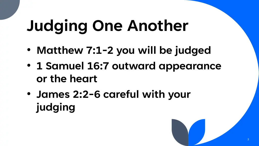 judging one another