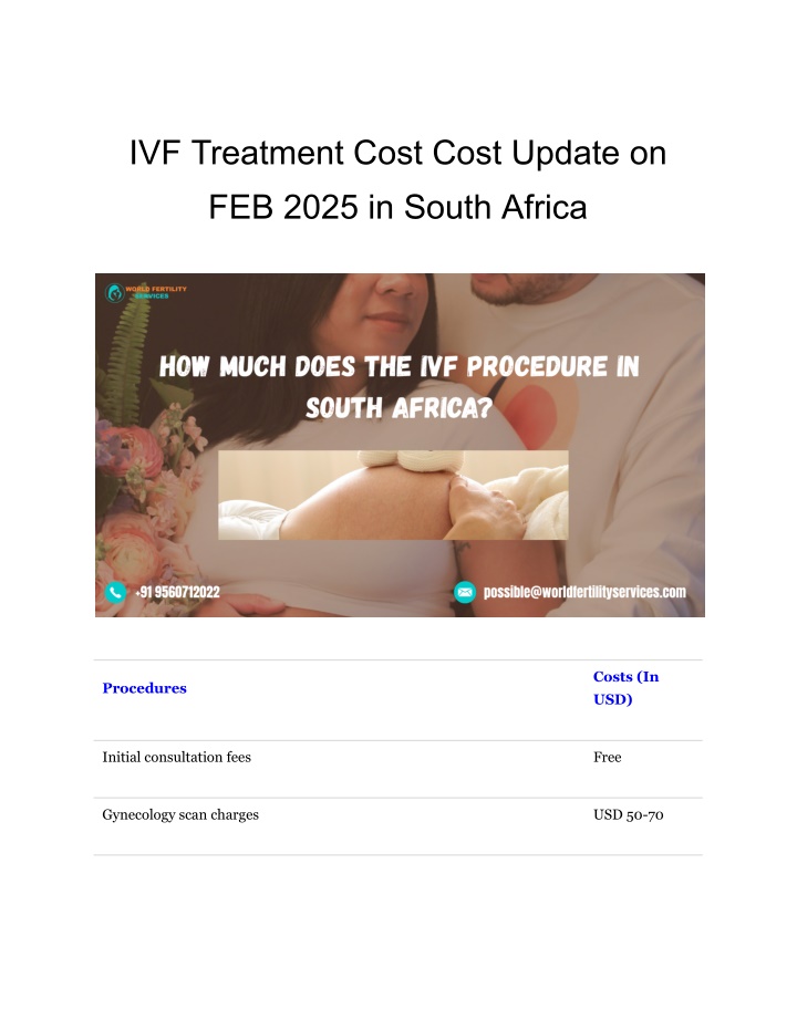 ivf treatment cost cost update on feb 2025