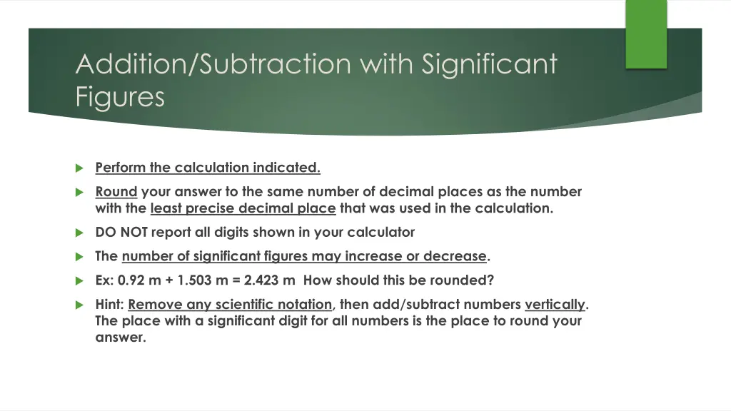 addition subtraction with significant figures