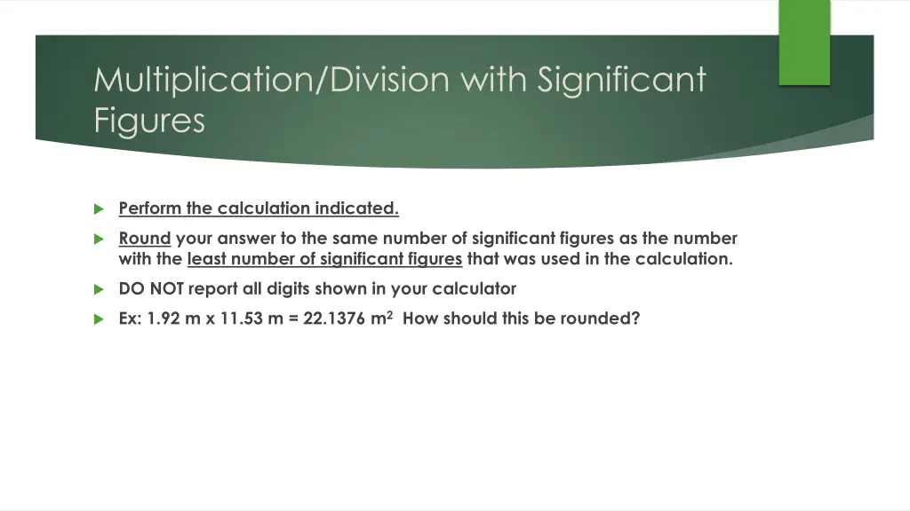 multiplication division with significant figures