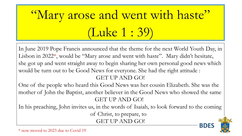 mary arose and went with haste luke 1 39
