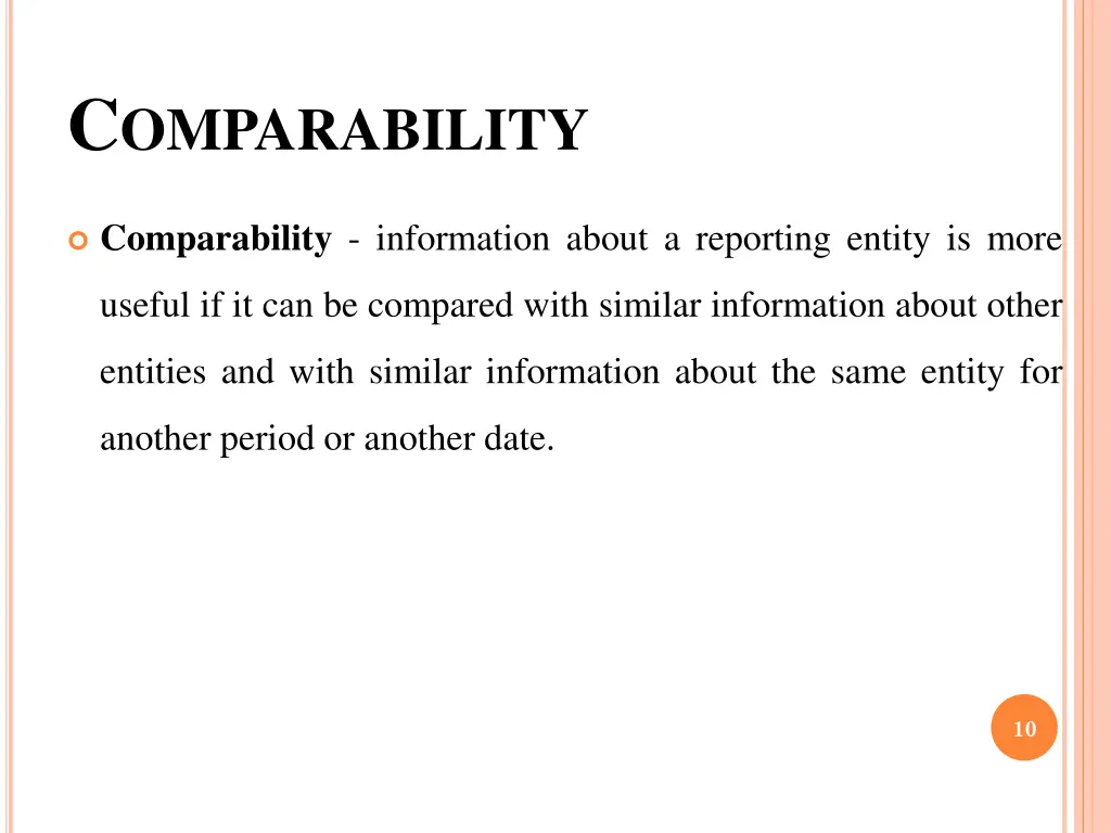 c omparability