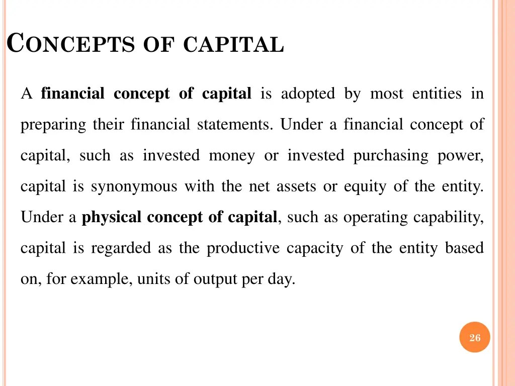 c oncepts of capital