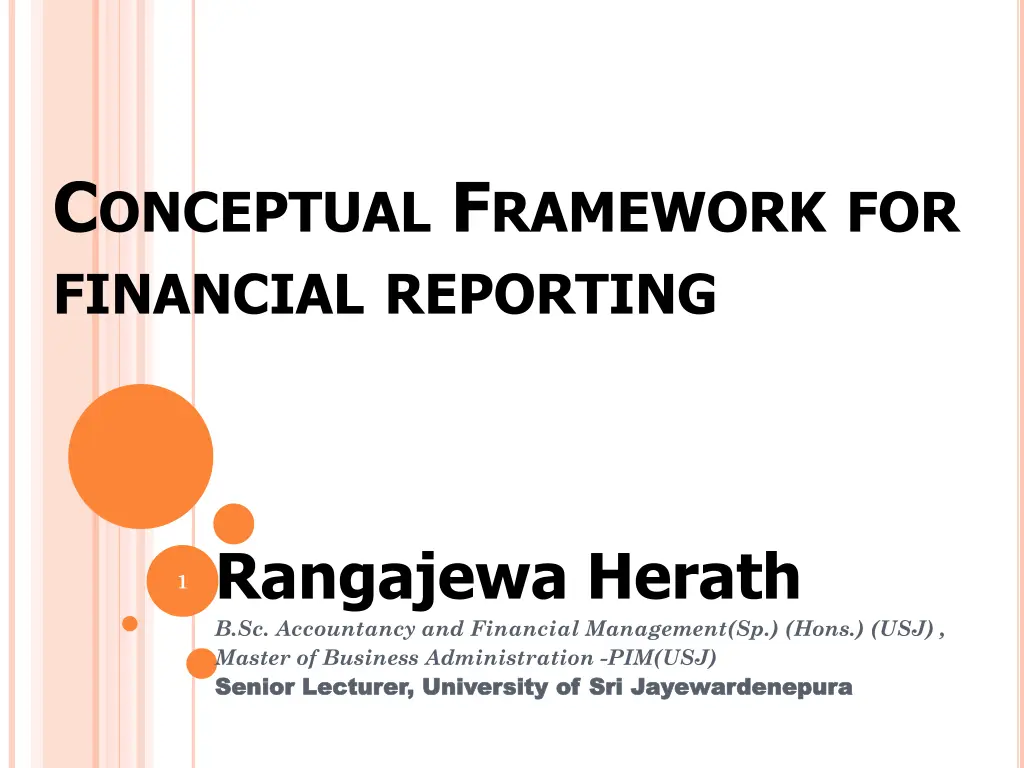 c onceptual f ramework for financial reporting