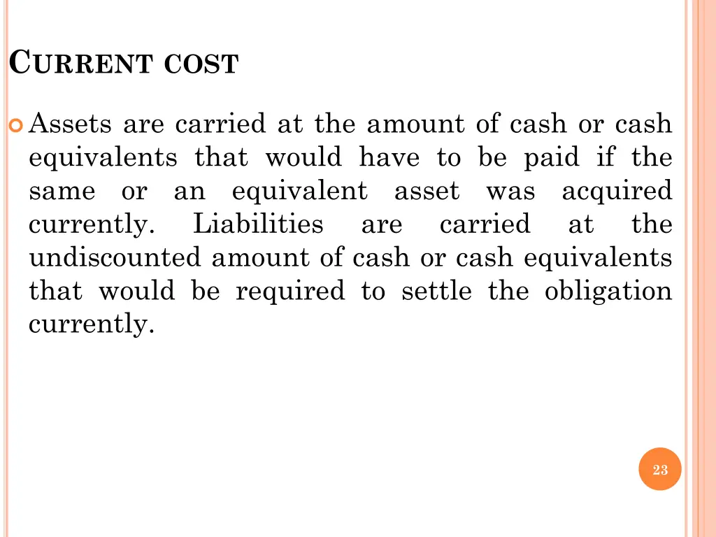 c urrent cost