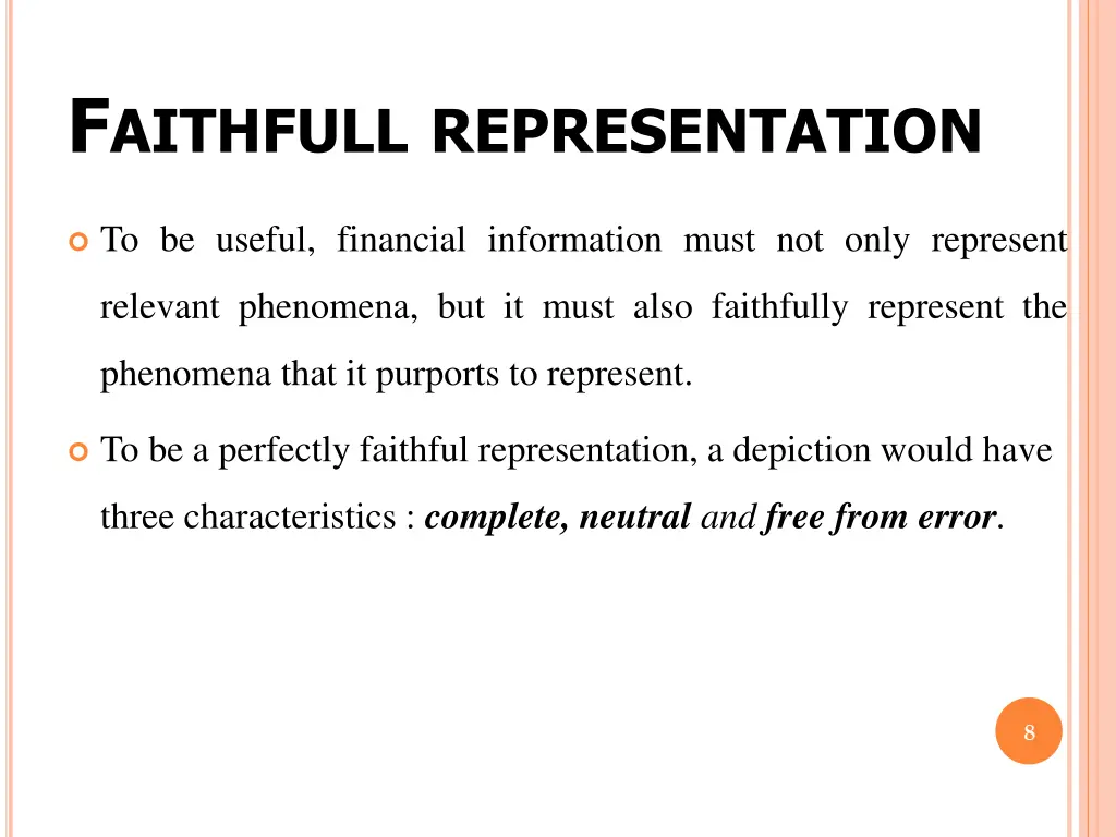 f aithfull representation