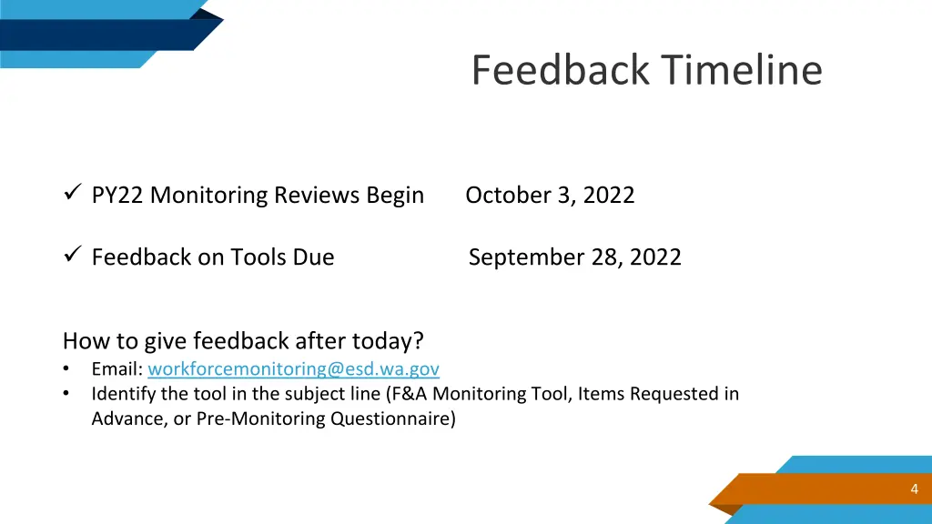 feedback timeline
