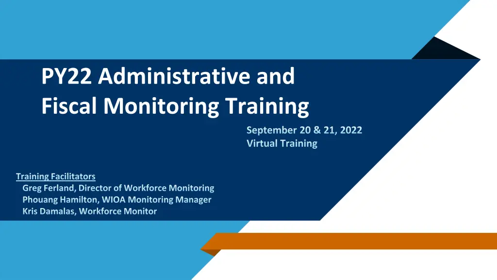 py22 administrative and fiscal monitoring training