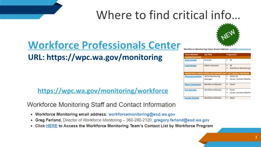 where to find critical info