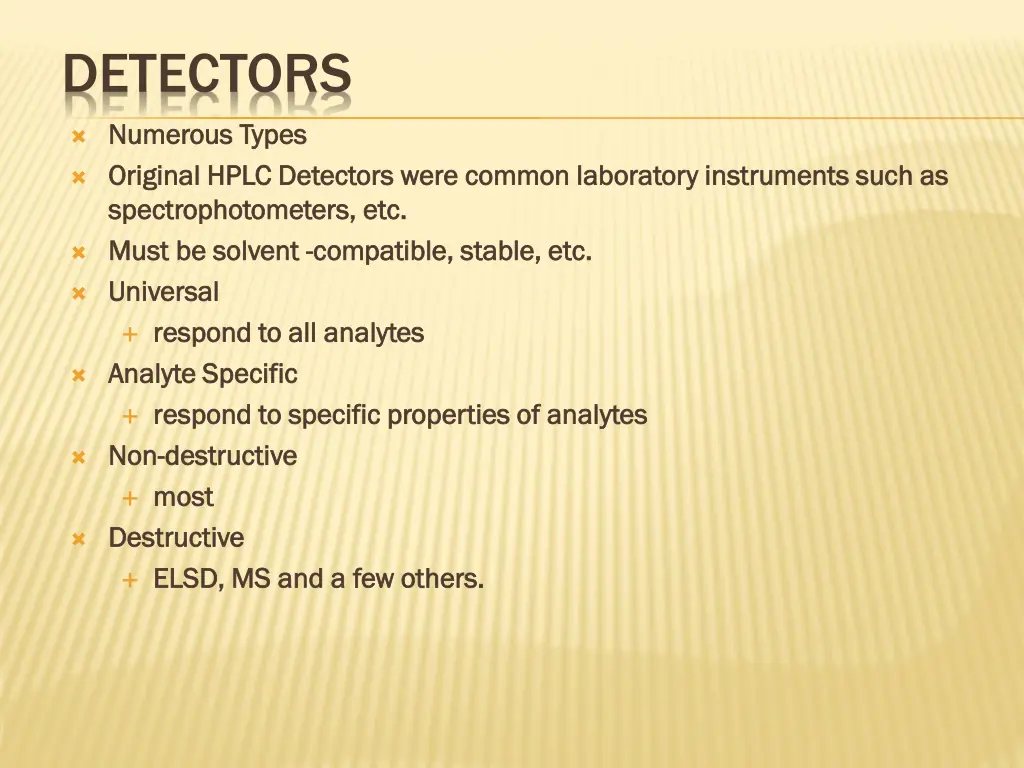 detectors numerous types original hplc detectors