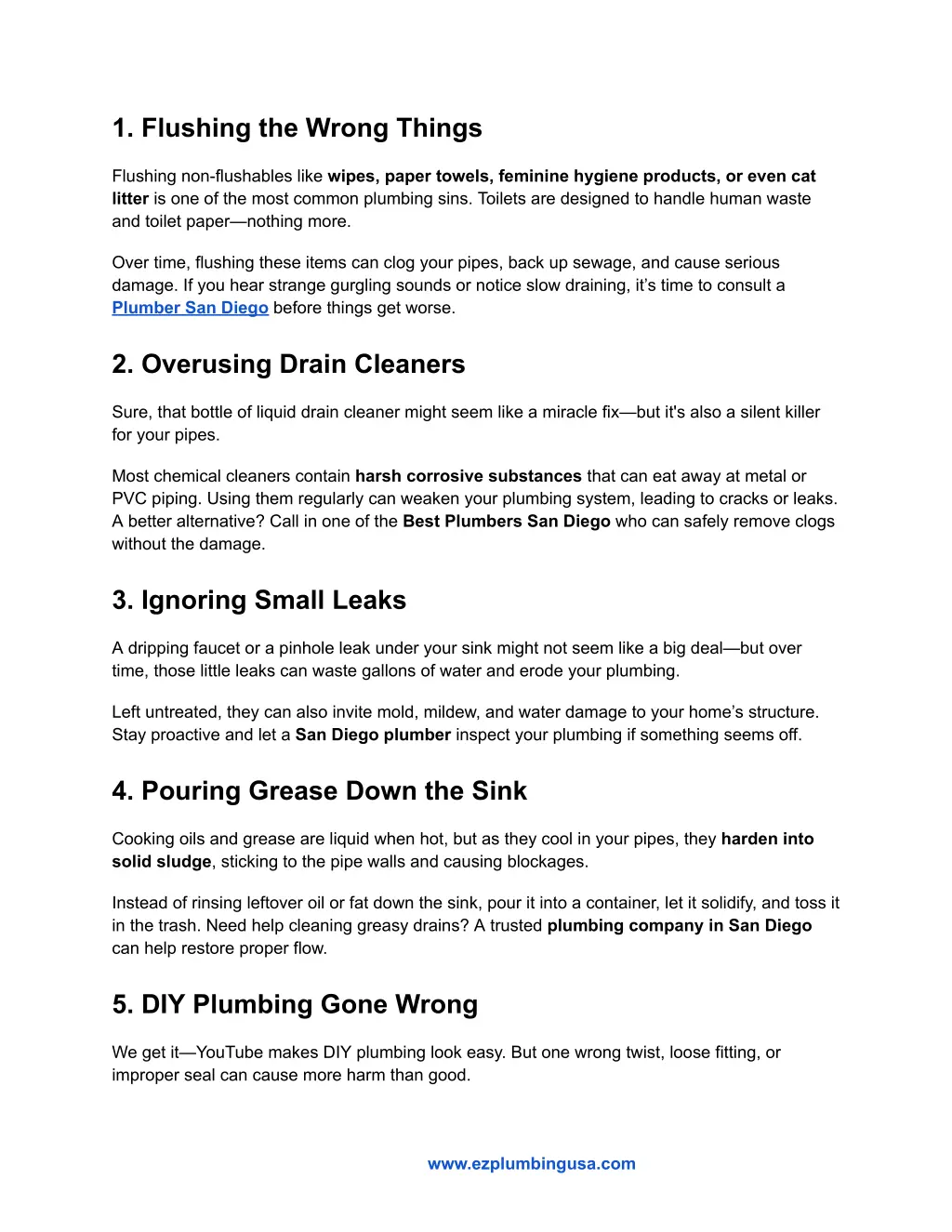 1 flushing the wrong things