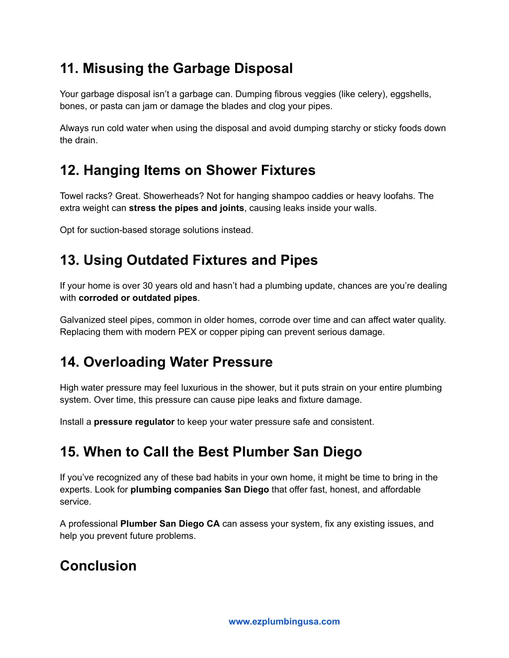 11 misusing the garbage disposal