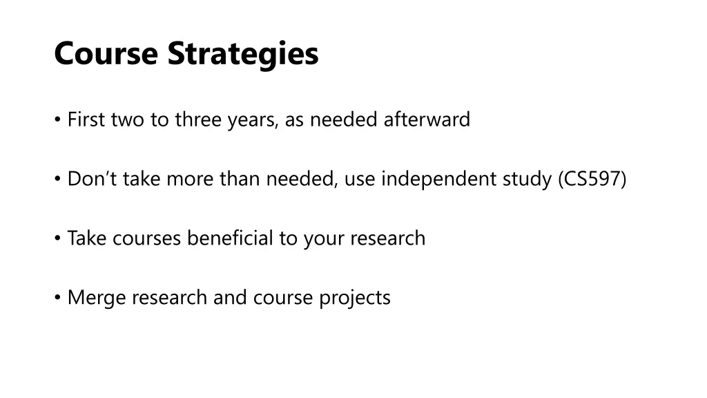 course strategies