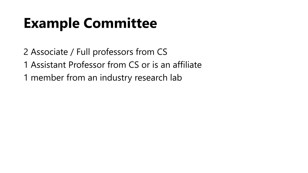 example committee