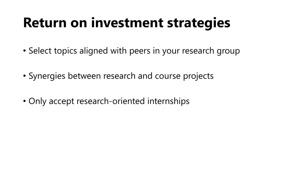 return on investment strategies