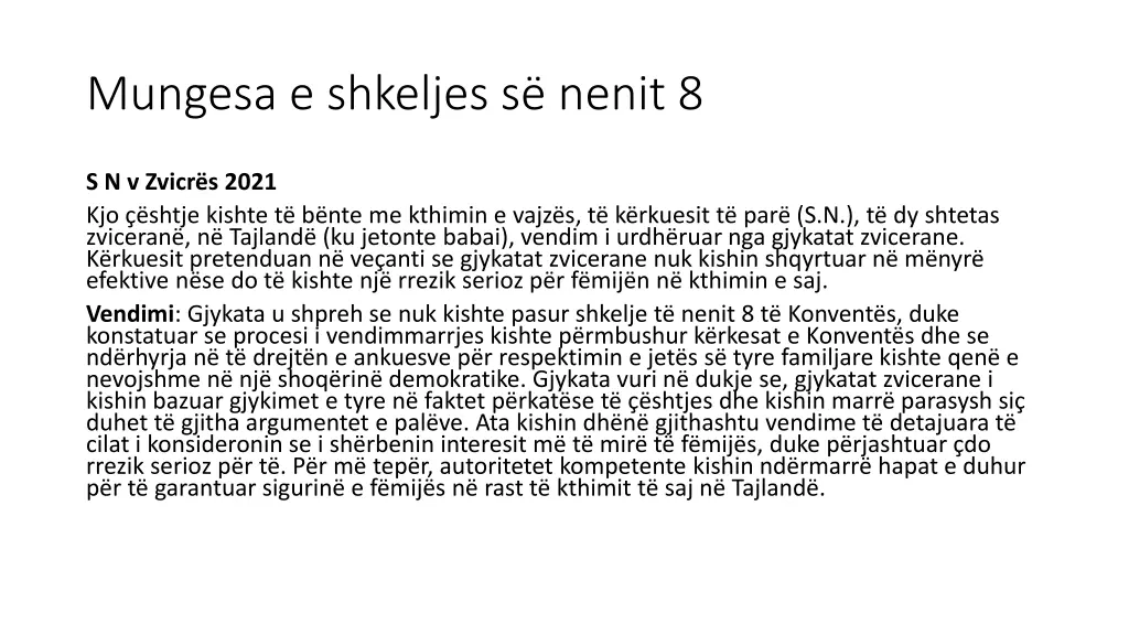 mungesa e shkeljes s nenit 8 1