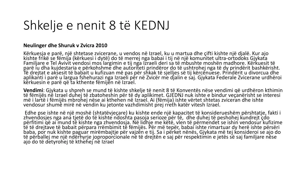 shkelje e nenit 8 t kednj