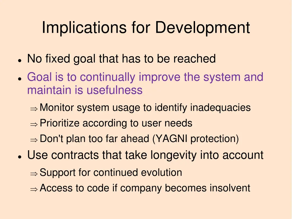 implications for development
