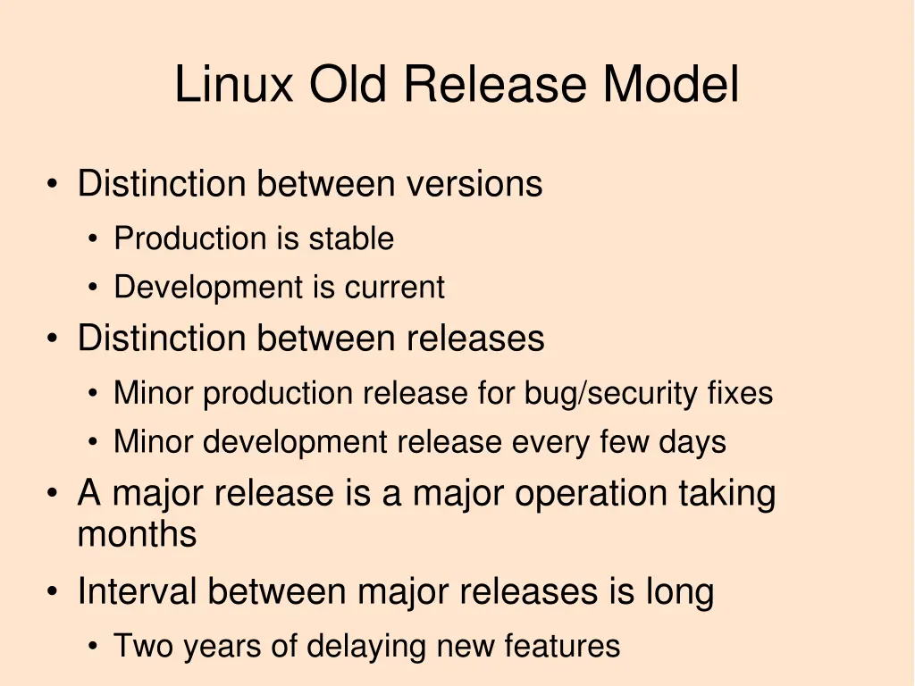 linux old release model 1