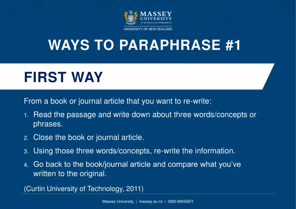 ways to paraphrase 1