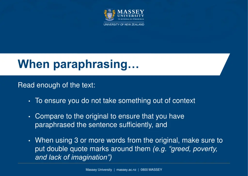 when paraphrasing