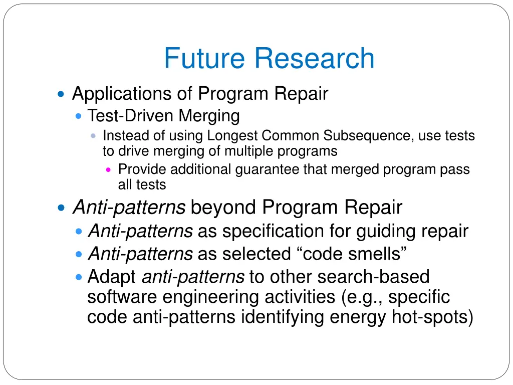 future research