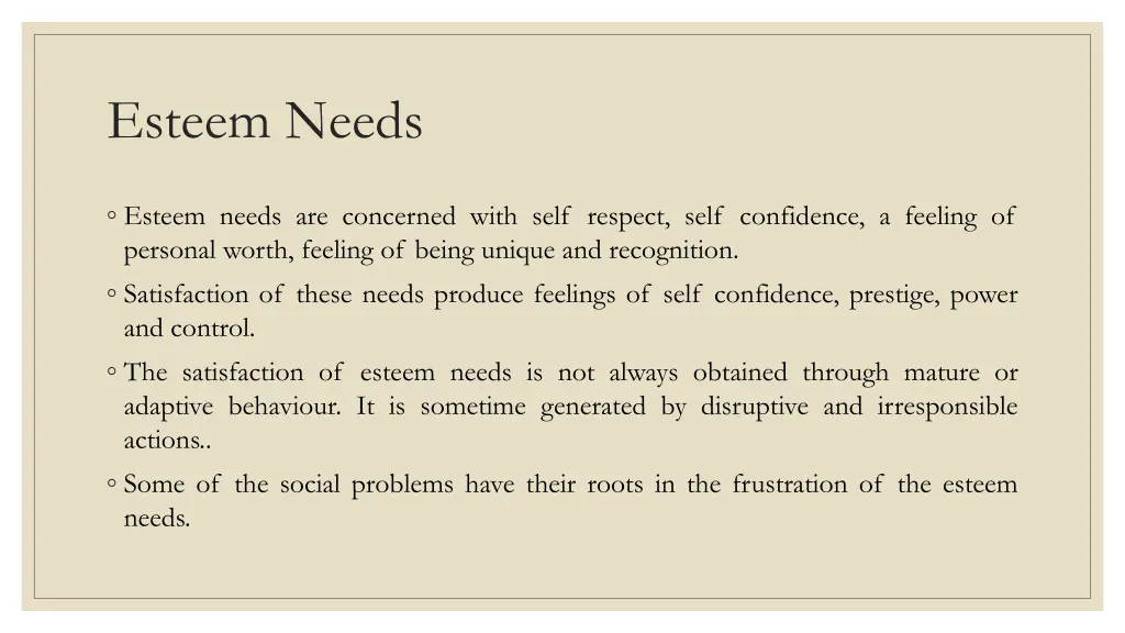 esteem needs