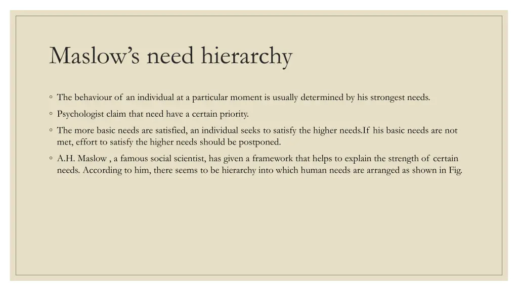 maslow s need hierarchy