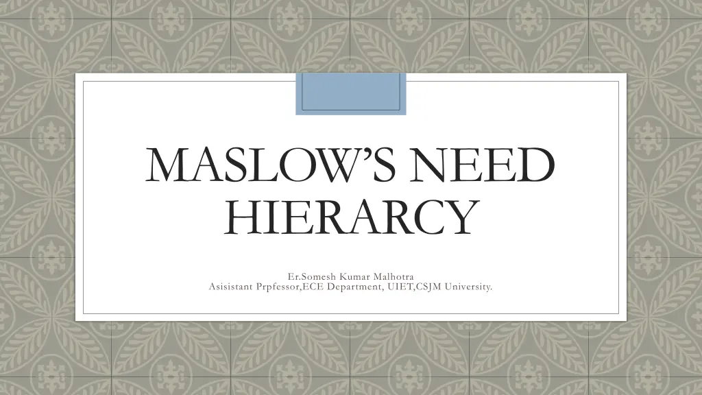 maslow s need hierarcy