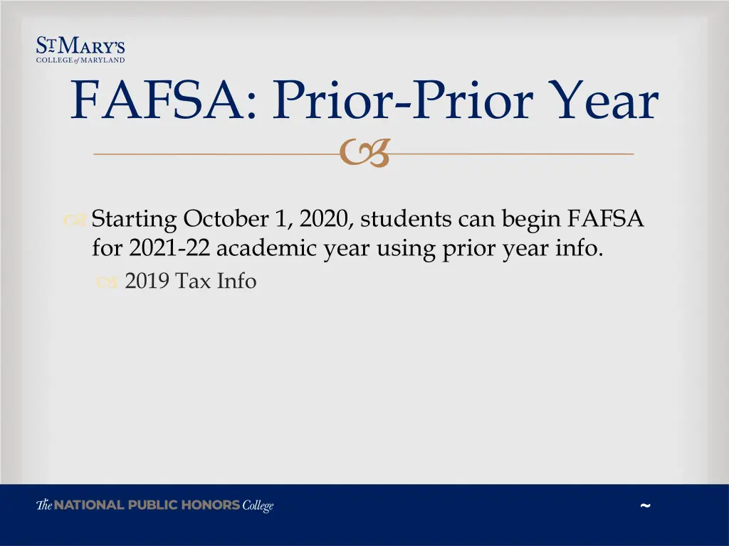 fafsa prior prior year