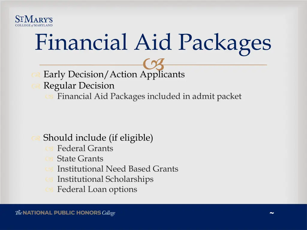 financial aid packages