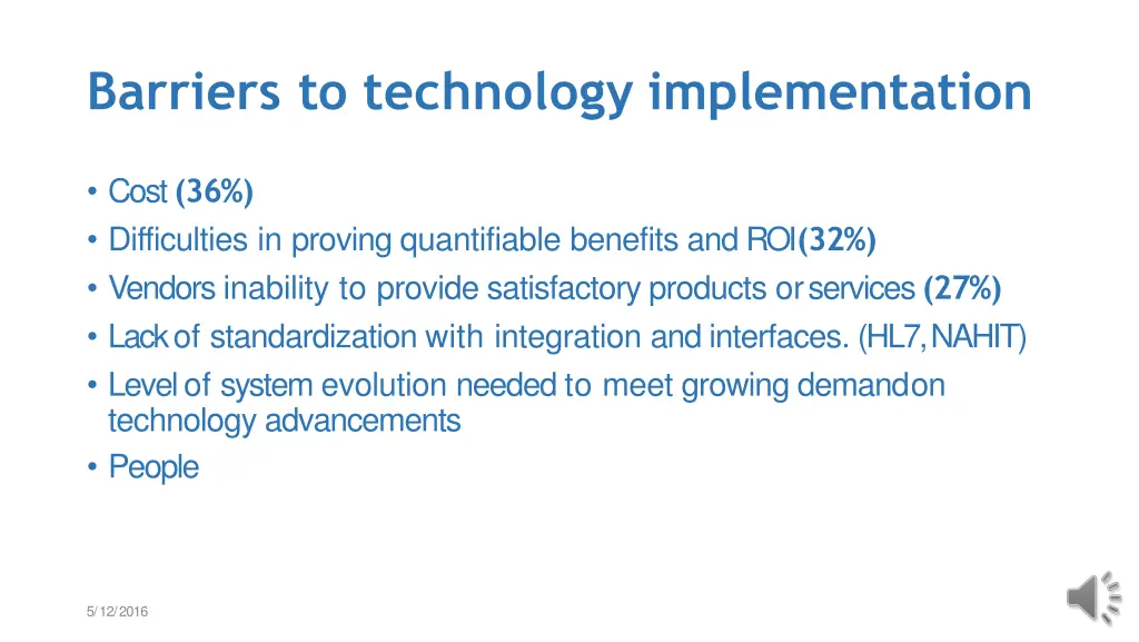 barriers to technology implementation