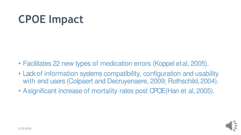 cpoe impact
