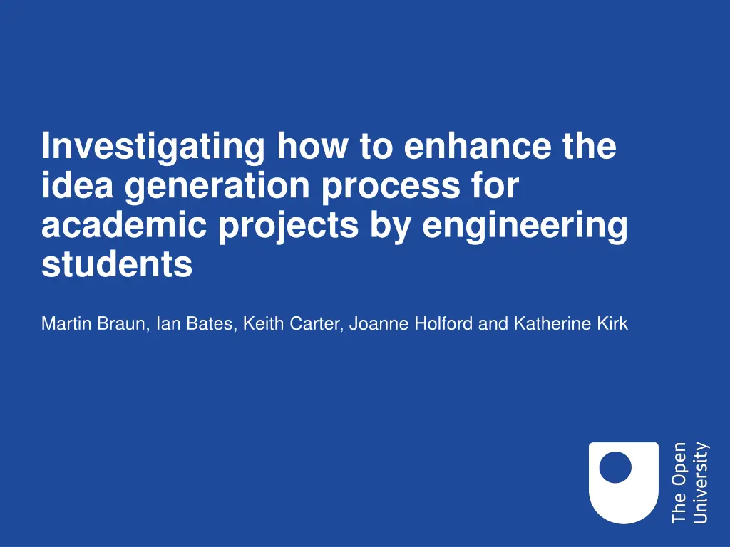 investigating how to enhance the idea generation