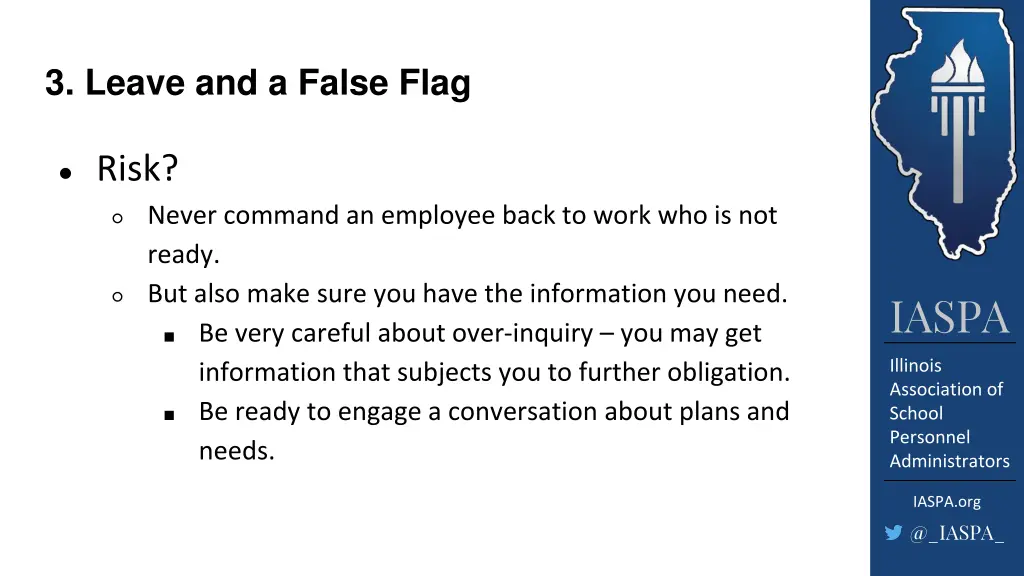 3 leave and a false flag 2