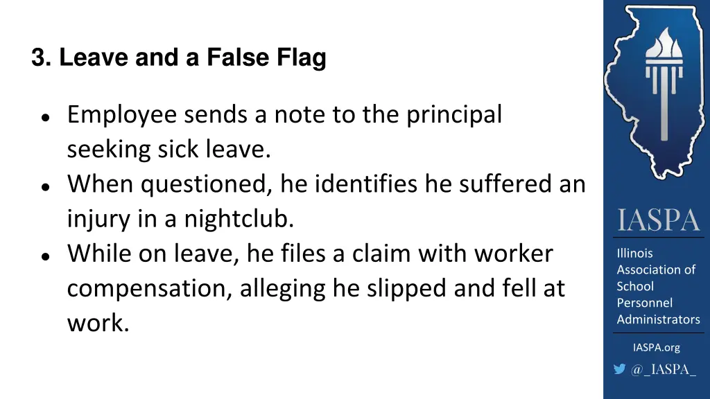3 leave and a false flag