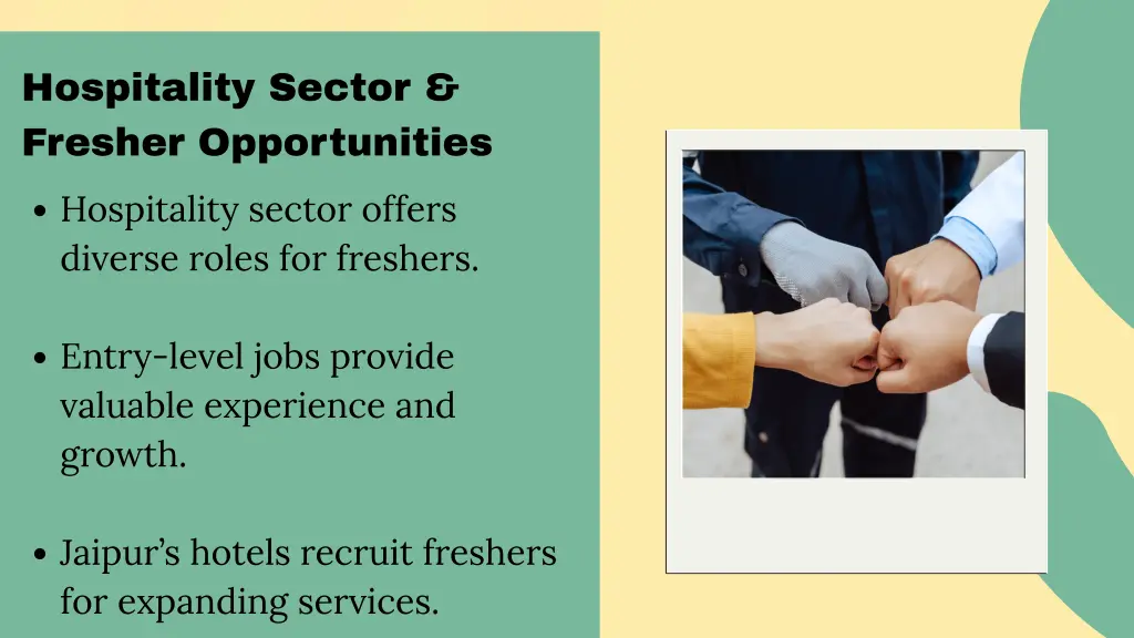 hospitality sector fresher opportunities