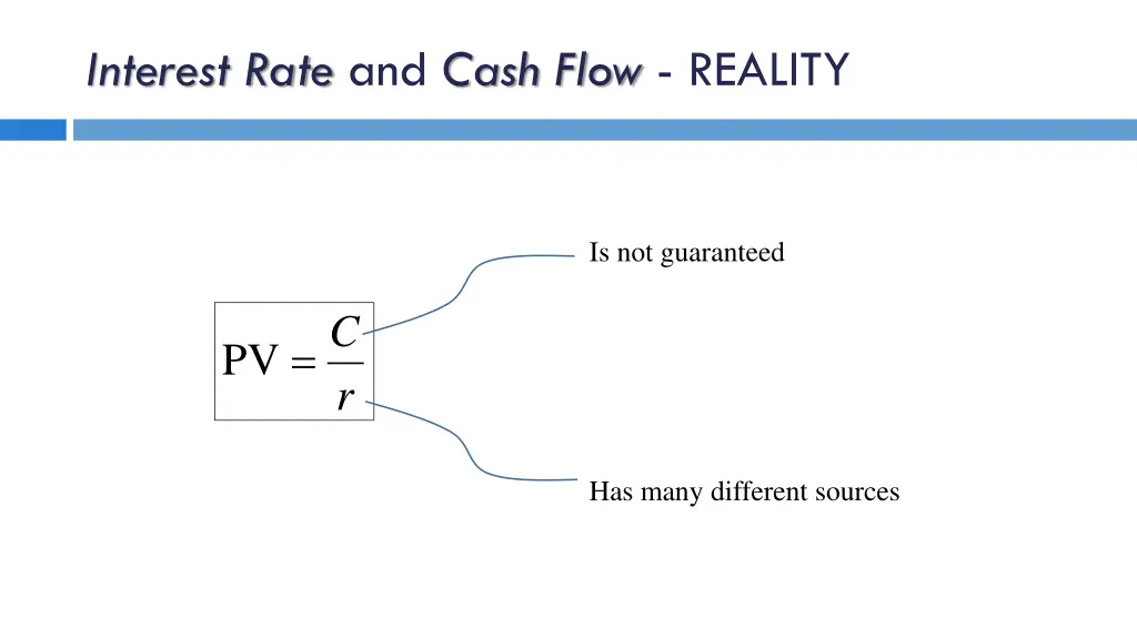 interest rate and cash flow reality