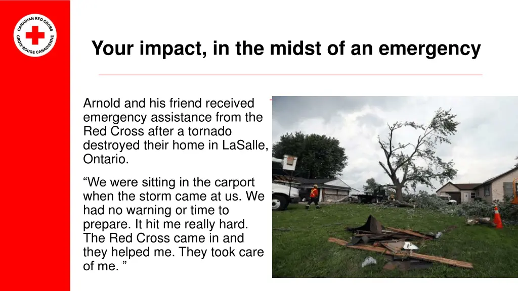 your impact in the midst of an emergency