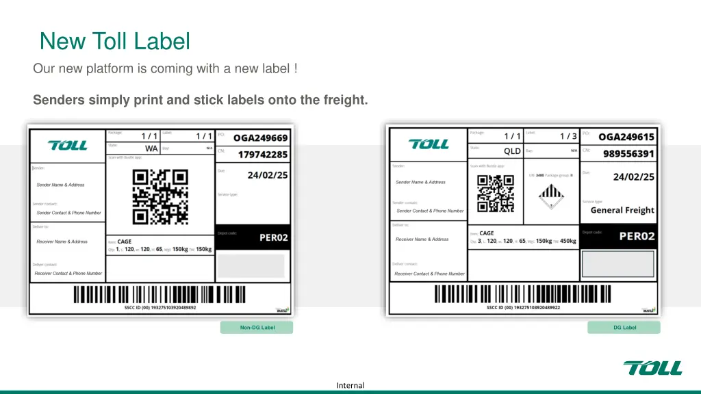 new toll label