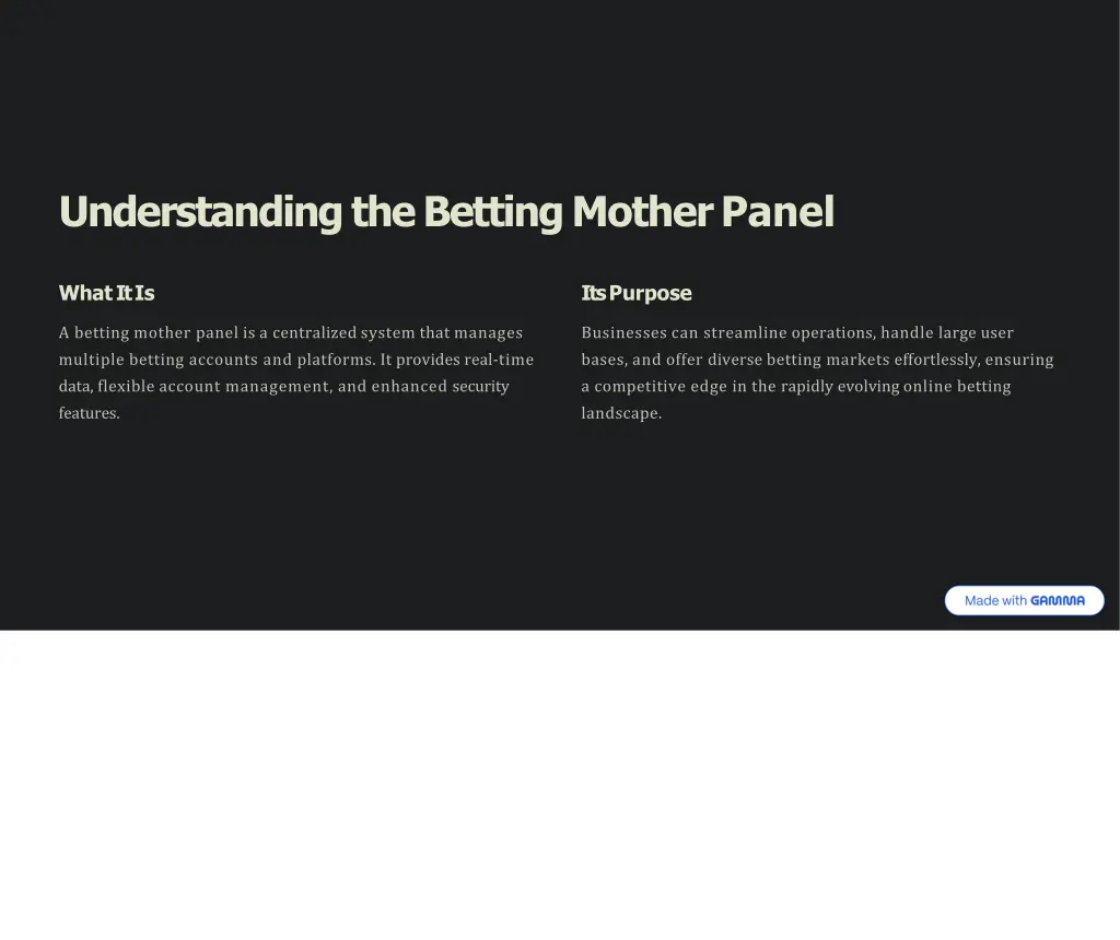 understanding the betting mother panel