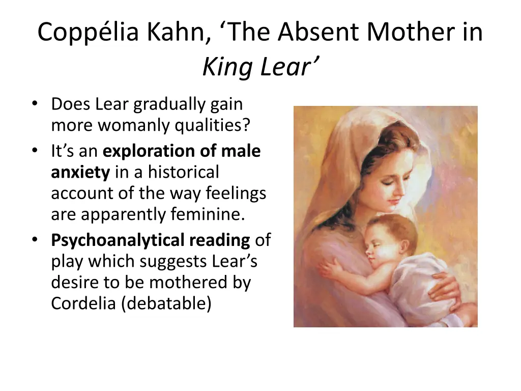 copp lia kahn the absent mother in king lear does