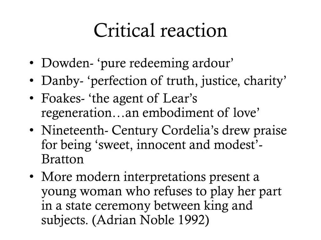 critical reaction