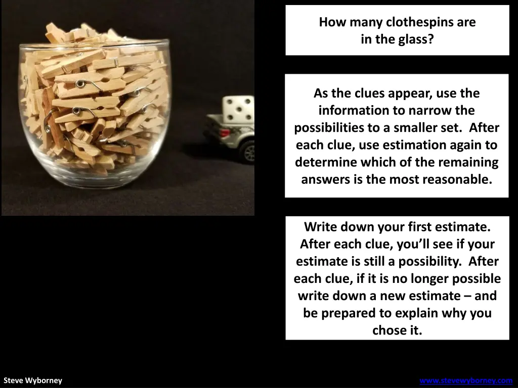 how many clothespins are in the glass