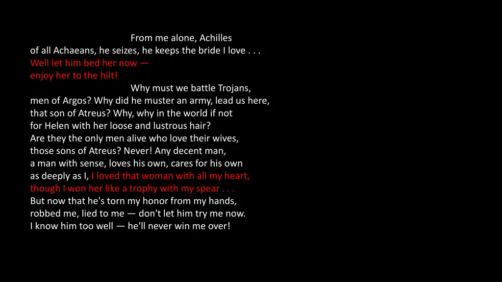 from me alone achilles